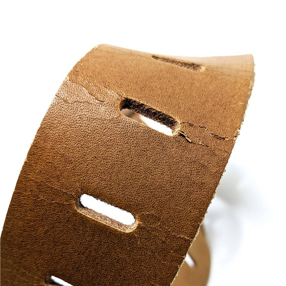 Civil Society Belt Mens 32 Brown Leather Western Large Silver Buckle - Picture 4 of 9